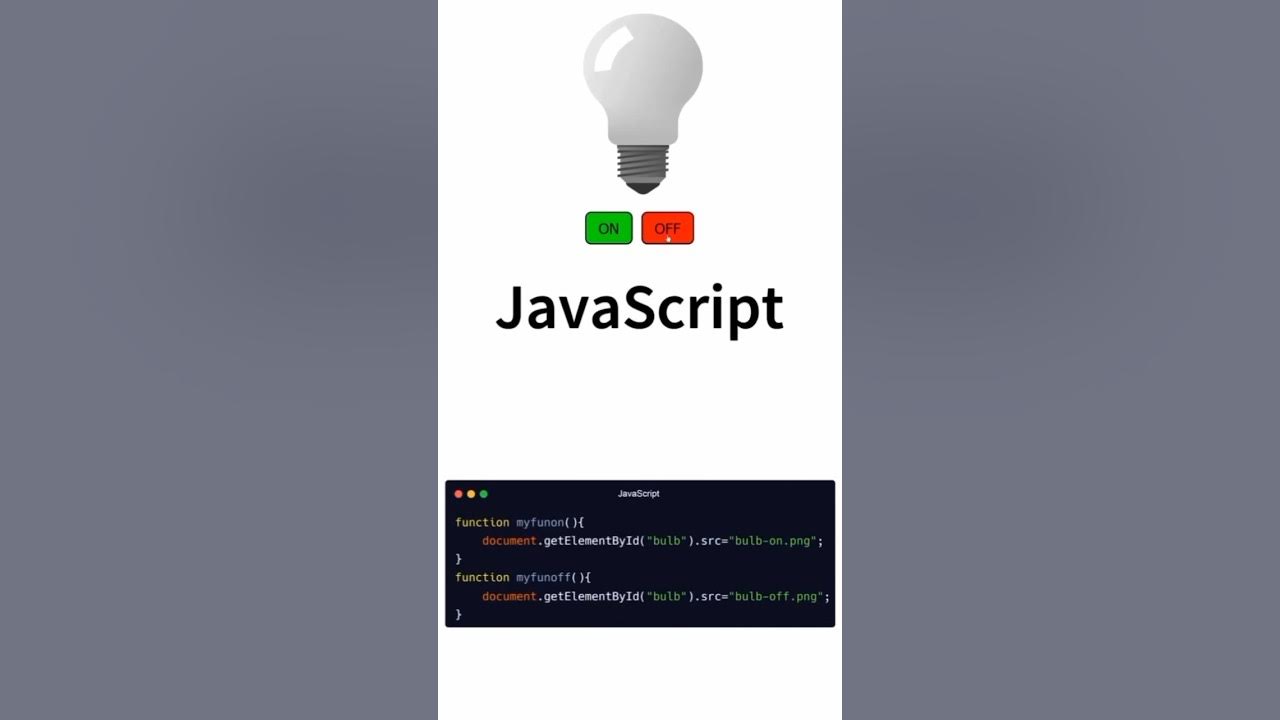 Turning on off bulb using java script #css #javascript - YouTube