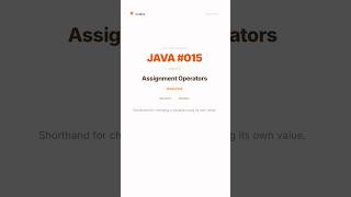 Java - Assignment Operators #java #coding #backend #job #faang #shorts #placements