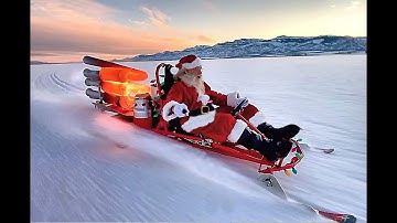 Santa Clause and his rocket sleigh!