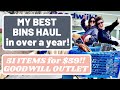 My BEST BINS HAUL in over a year! 51 Items for $59 at the Goodwill Outlet! Frye, Armani & Madewell