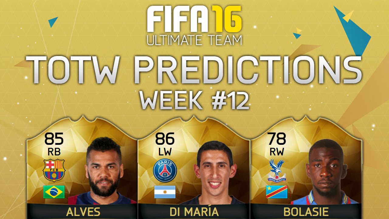 FIFA 16 TOTW 12 Predictions! Ft. IF Bolasie, IF Casillas, IF Dani Alves & More!