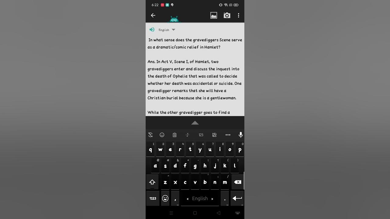 In what sense does the gravediggers Scene serve as a dramatic/ comic