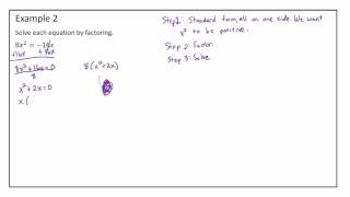 Algebra 1 - Solving Quadratic Equations by Factoring (10.4) Update