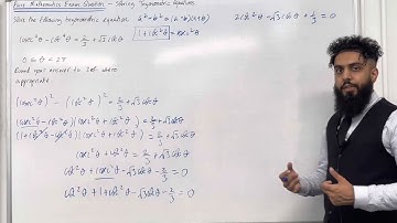 Pure Maths EQ - Solving a Trigonometric Equation using Trigonometric Identities