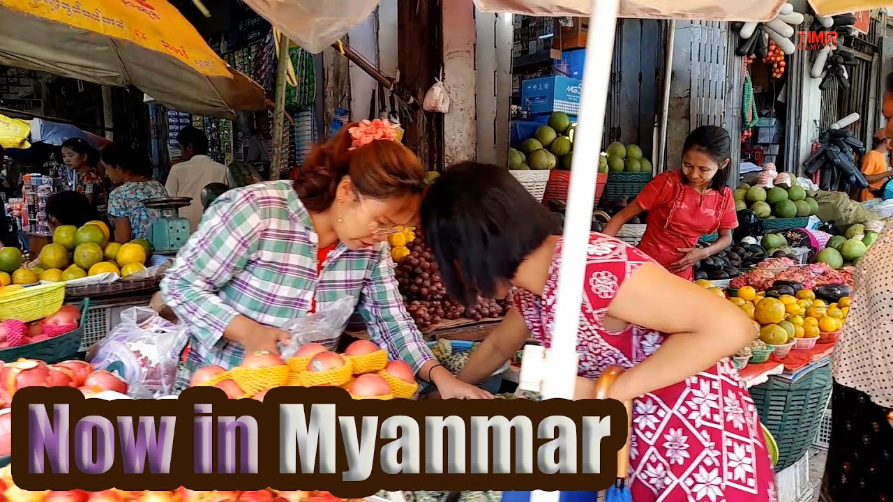 25th street market view area Walking tour of Yangon Myanmar