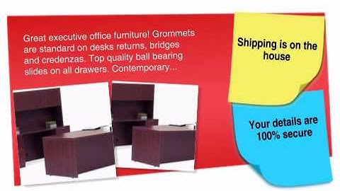 Offices To Go: 71" Double Pedestal Bow Front Desk, Double Pedestal Credenza, and Hutch - ofconcep...