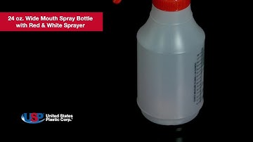24 oz. Wide Mouth Spray Bottle with Red & White Sprayer | U.S. Plastic Corporation®
