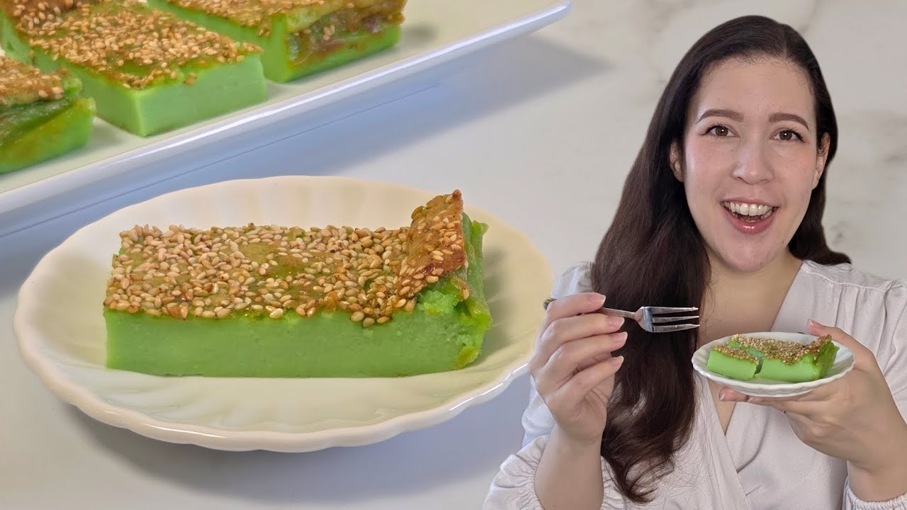 Как приготовить рецепт Куих Бакар Пандан (малазийский торт с заварным кремом)