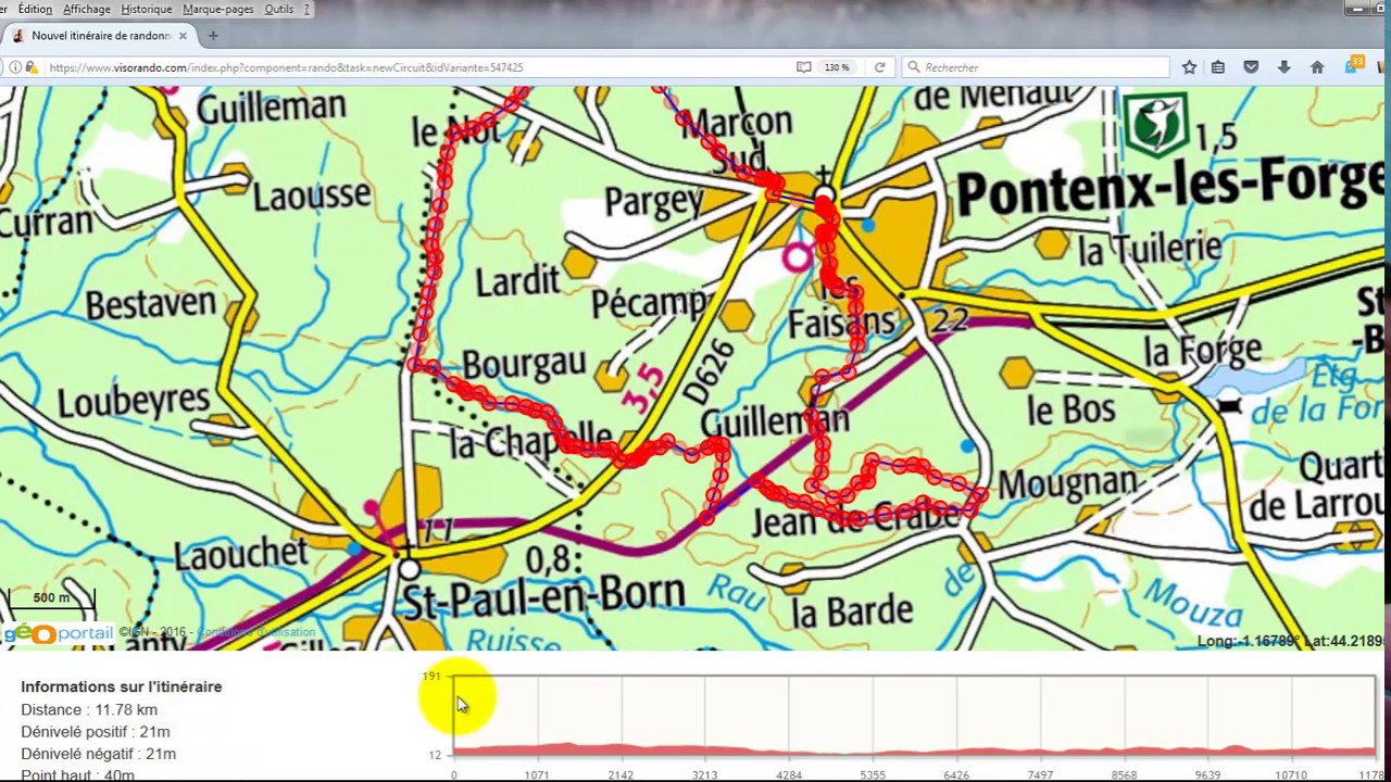 Visorando 2 Modification d'un itinéraire de randonnée - YouTube
