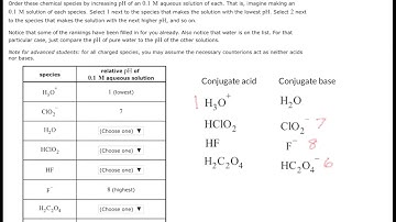 Aleks Predicting acid or base strength from the conjugate