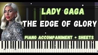 Lady Gaga -The Edge of glory Piano Tutorial (Acoustic version) + SHEETS + lyrics