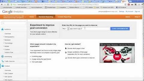 Google Analytics Training: Experiments