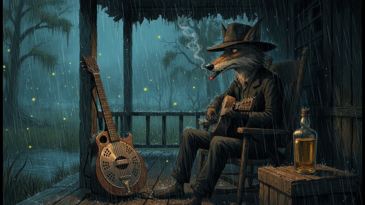 DEEP Southern DELTA Blues — Rainy Back Porch, Whiskey & Lonesome Slide