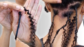 KNOTLESS BOHO BRAIDS USING AFRO KINKY CURLY HUMAN HAIR Ft. EAYON HAIR😍 SUPER LIGHT && NATURAL FINISH