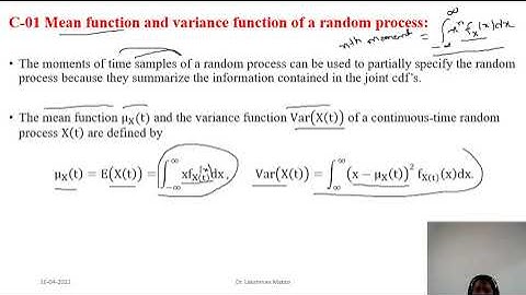 Lecture 37 Mean correlation and covariance functions