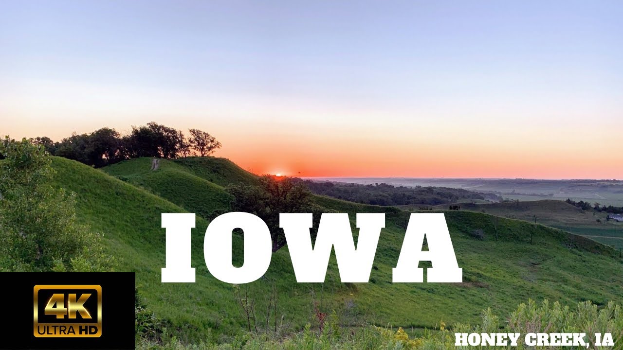 4K Scenic Virtual Walk. Hitchcock Nature Center. Honey Creek Iowa. USA ...