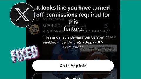 Fix X Twitter It looks like you have turned off permissions required for this feature Photo Video 