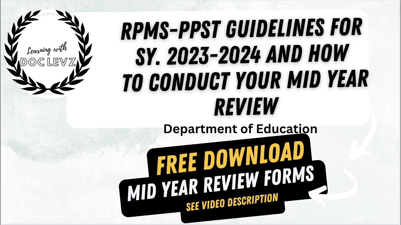 RPMS PPST Guidelines for SY 2023 2024 adn How to Conduct Mid Year