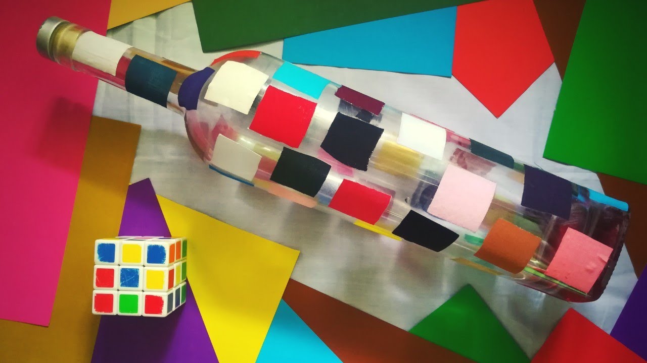 Colorful bottle art using fabricDIYBOTTLE CRAFTHome deco YouTube