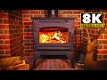 🔥Romantic & Relaxing Cozy Fireplace Burning with Crackling Fire Sounds - 8K Video Fireplace