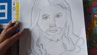 Jesus Sketch for beginners| Easy tutorial step by step| #art #creativity #jesuschrist #viralvideo