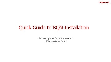 BQN Software Installation
