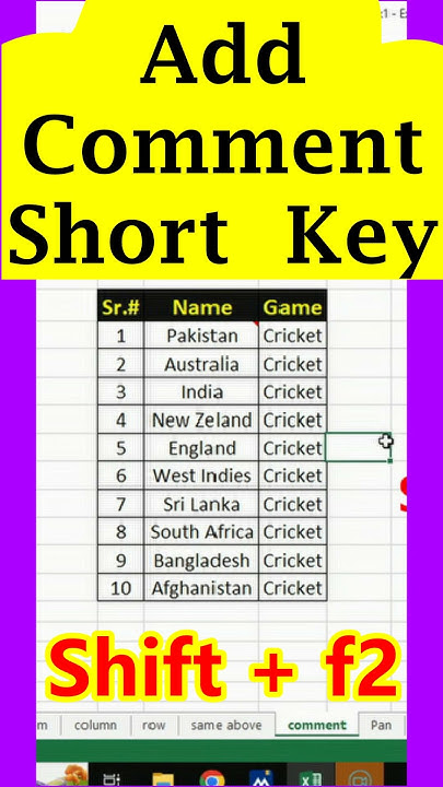 add-comment-in-excel-add-comment-in-excel-sheet-short-key-learn
