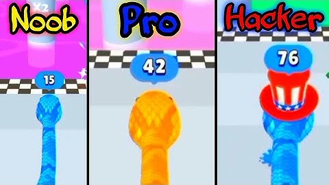 Snake Run Race #2 Noob vs Pro vs Hacker🐉Gameplay🐉