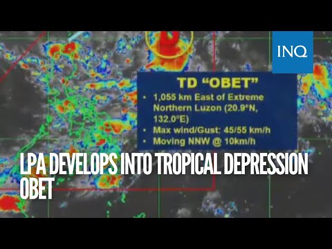 LPA develops into Tropical Depression Obet
