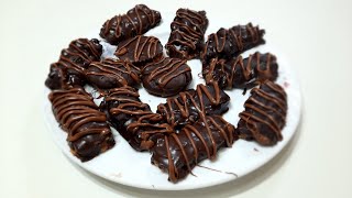 طريقة عمل شوكولاتة سنيكرز بطريقة سهلة واقتصادية / حلويات سهلة وسريعة وبارده بدون فرن