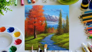 Nature Painting | Nature Painting Tutorial For Beginner ||Step By Step Beautiful Nature #36