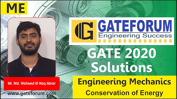 GATE 2020 Video Solutions I Mechanical Engineering I Engineering Mechanics I Set 1 Q 26