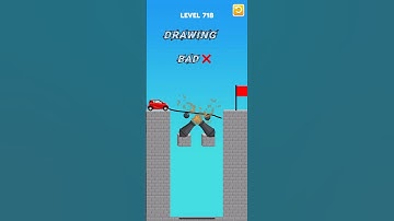 draw bridge puzzle game play level 718🚘 #gaming #drawing #Shorts