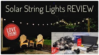 Review KYY Solar String Lights Vintage Edison with Remote   I LOVE THEM!!!!