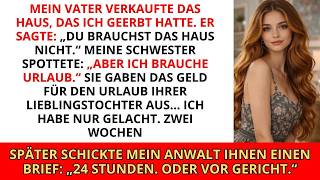 Mein Vater verkaufte das Haus, das ich geerbt hatte, für den Urlaub meiner Schwester — dann gab ...