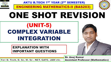 One shot Revision Engineering Mathematics-2 | UNIT 5 | Complex Variable - Integration One Shot
