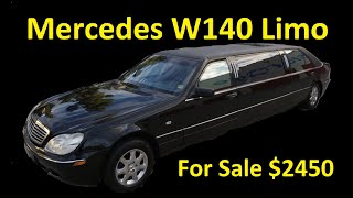 LIMOUSINE FOR SALE W140 W220 LIMO MERCEDES BENZ FOR SALE CHEAP 2450 DAILY VLOG 2020-0048