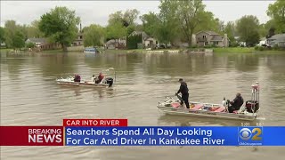 Searchers Spend All Day Looking For Car And Driver In Kankakee River