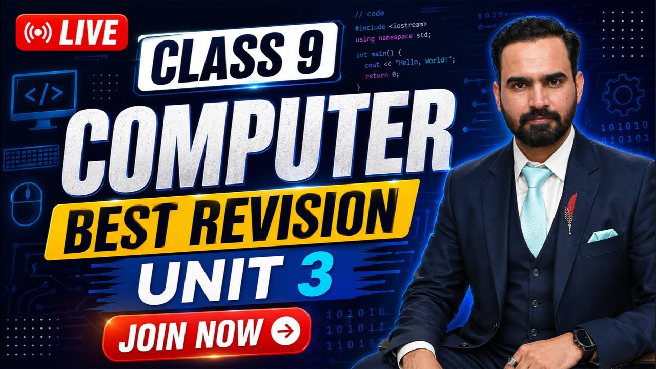 🔴 LIVE CLASS 9 COMPUTER UNIT 3 PROGRAMMING REVISION | IMPORTANT ...