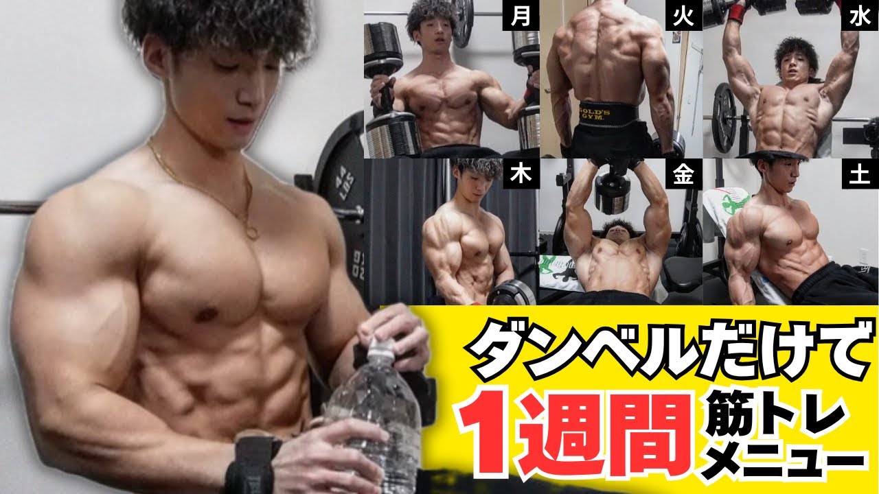 【最新版】1週間ダンベルだけで全身を鍛える筋トレメニュー‼︎