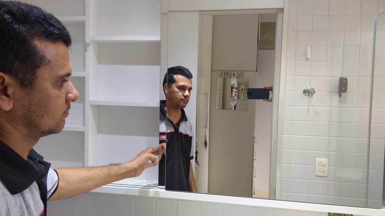 Armário Superior de Banheiro com Portas de correr com Espelho - YouTube