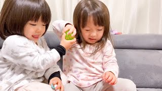 【喧嘩勃発！？】３歳児のお宝box開封動画🎁【Kids Vlog】