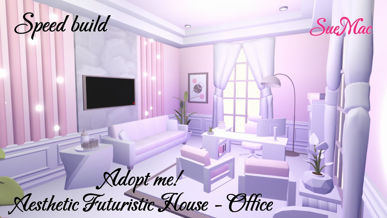 🌸 Aesthetic Futuristic House - Office |  Adopt me | Speed build 