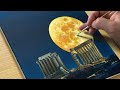 How to Draw a Full Moon / Acrylic Painting for Beginners