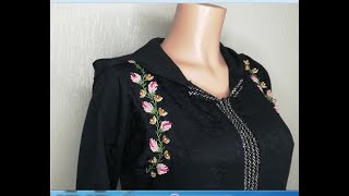 حولي جلابتك من عادية الى جلابة راقية و خدميها في نهار واحد hand embroidery