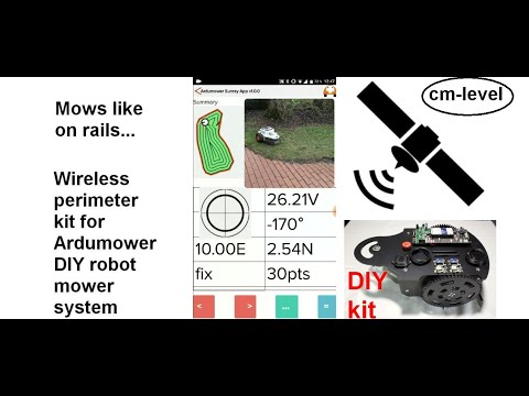 Ardumower RTK is a (cm-precise) GPS robot mower that you can build yourself (DIY kit)