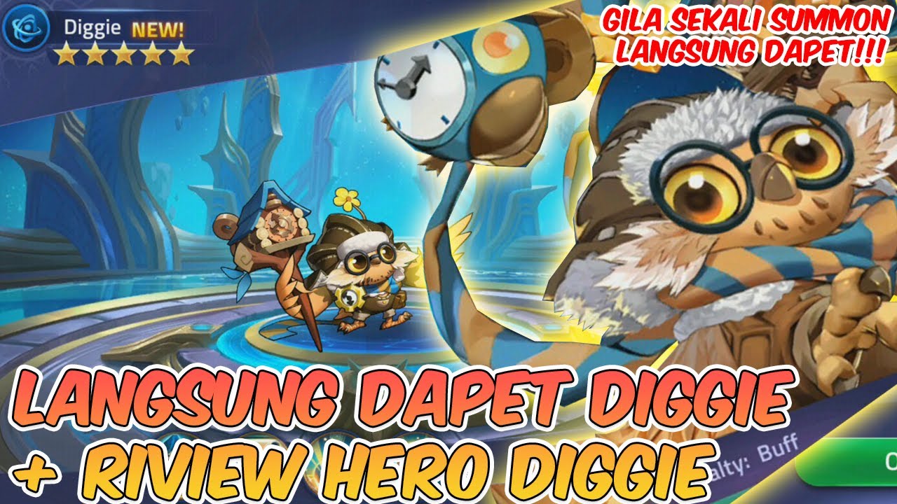 SEKALI SUMMON LANGSUNG DAPET DIGGIE RIVIEW HERO PATCH NOTE 450 Mobile Legends Adventure Indo YouTube