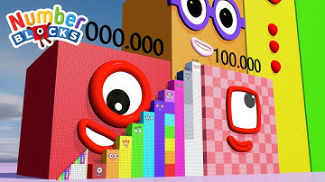 Looking for Numberblocks Step Squad 1 vs 100000 to 6 MILLION Standing Tall Numbers Patterns
