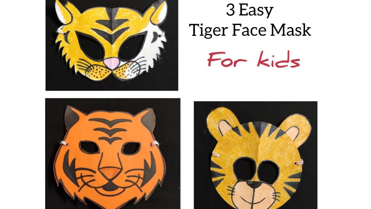 Tiger Face Mask/ How to make Tiger face Mask/ Tiger face mask for - YouTube