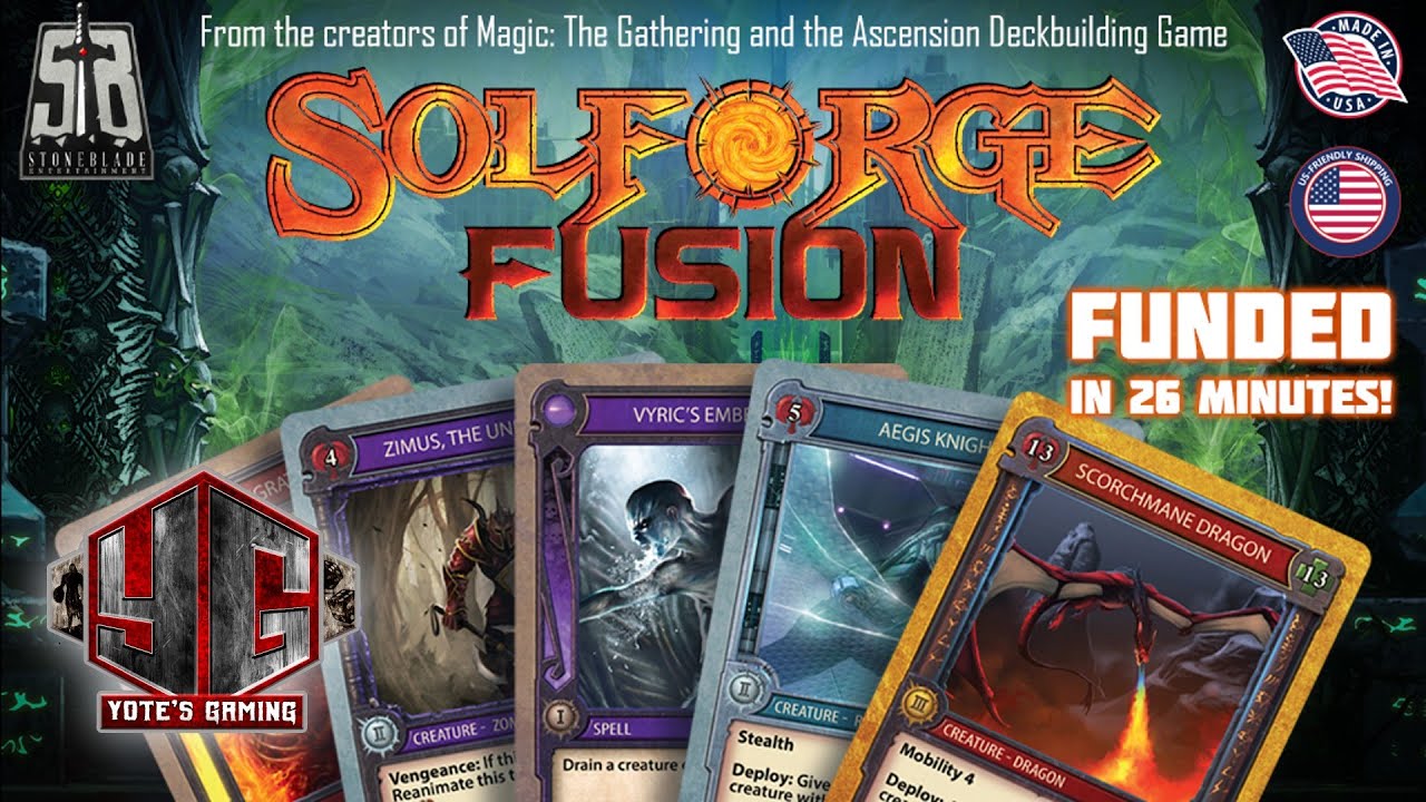 Solforge Fusion: Hybrid Deck Game Kickstarter Learning to play, Playthrough, Gameplay